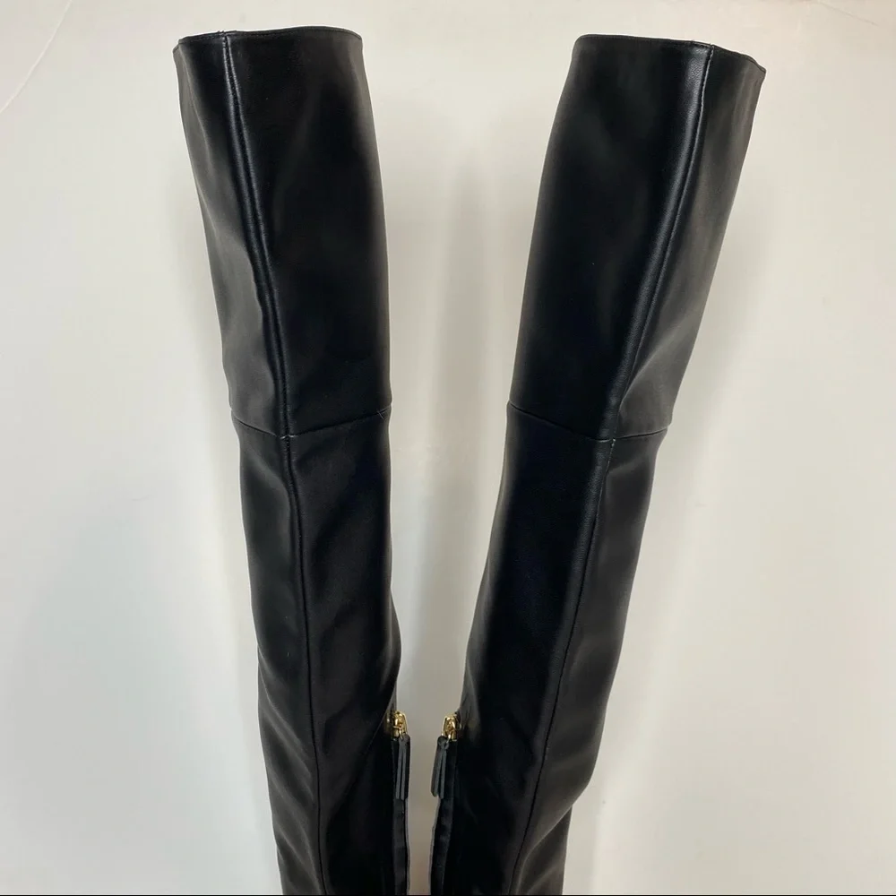 Good American The Koko Snake Embossed Leather Over The Knee Boot 5